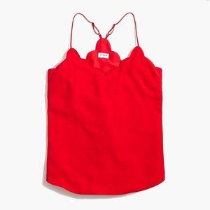 NWOT JCrew Factory Red Scallop Cami Size 0